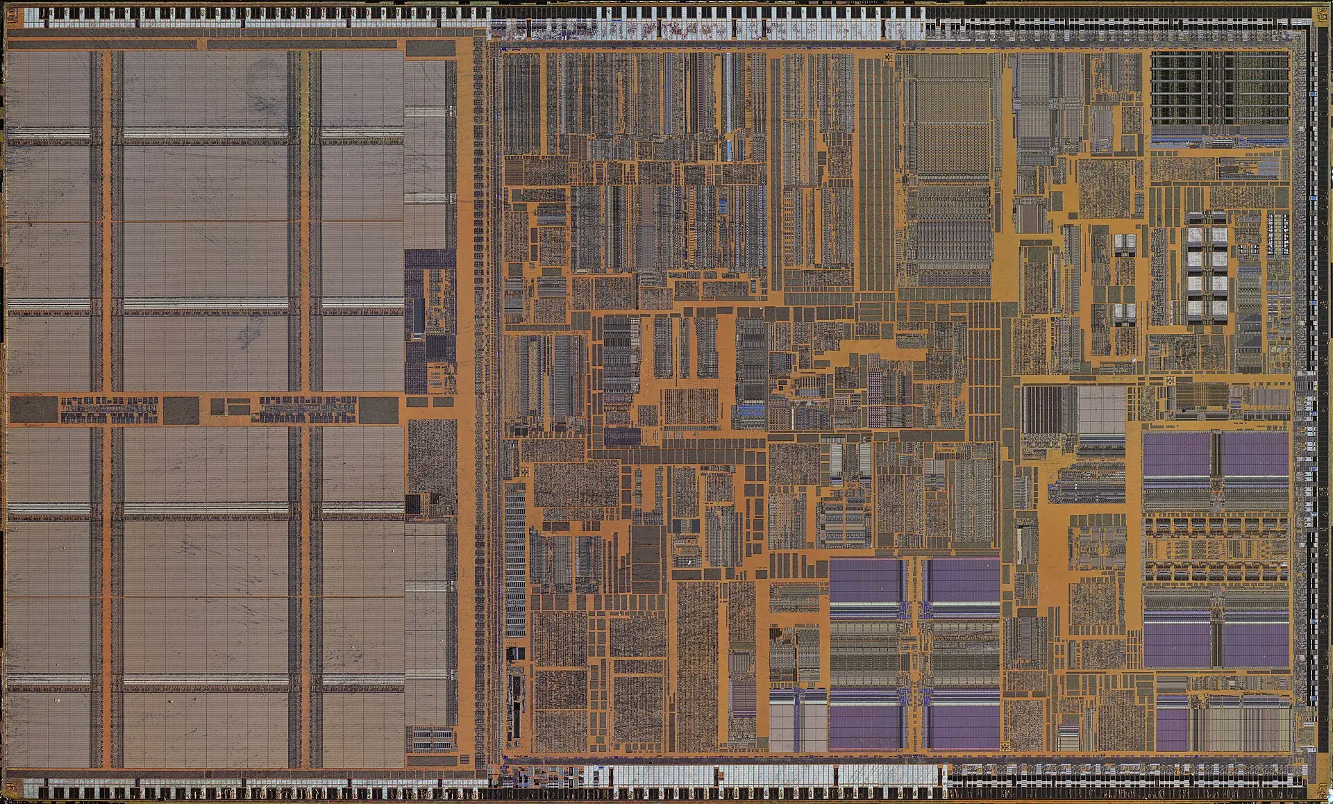 Die photograph of a microprocessor