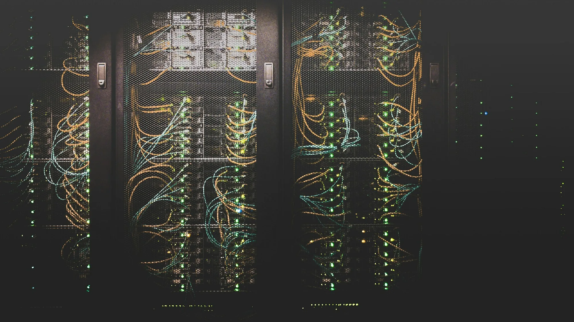 Cabled server racks in a data center